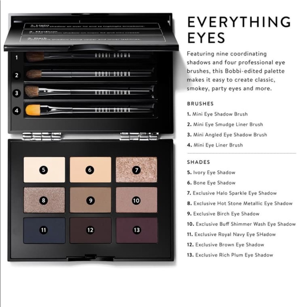 Bobbi Brown Everything Eyes Palette w/ Brushes